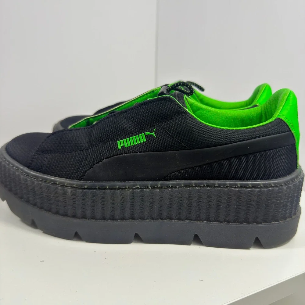 PUMA Fenty Cleated Creeper Surf Shoes Womens Size 8 Black Green‎ Gecko 367681-03